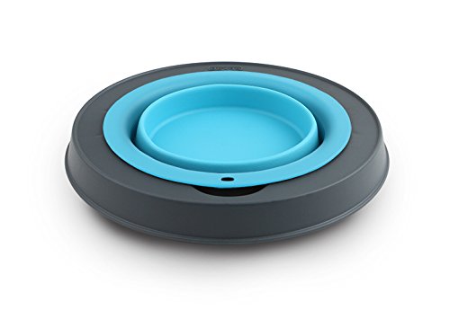 [Australia] - Dexas Popware for Pets Single Elevated Pet Feeder Large/4 Cup Capacity Gray/Blue 