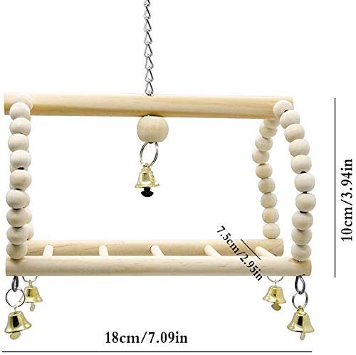ZYYRSS 7 Packs Bird Parrot Swing Chewing Toys- Natural Wood Hanging Bell Bird Cage Toys Suitable for Bird Parrot Macaw African Grey Budgie Cage Toy Cage Accessories Amazon Cage - PawsPlanet Australia