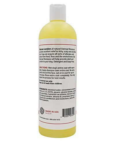 [Australia] - Warren London Oatmeal Dog Shampoo - Soothes Itchy & Sensitive Skin with Vitamins, Oats, Botanical Oils - 17 oz & 1 Gallon 17 Ounce 