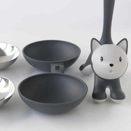 A di Alessi Tigrito Cat Bowl, Grey - PawsPlanet Australia