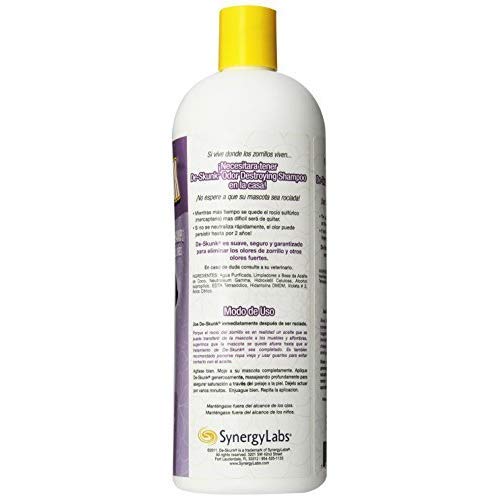 De-Skunk Odor Destroying Shampoo – Formulated with World’s Most Powerful De-Greasers to Remove Skunk Odor, Guaranteed – Only Skunk Shampoo You Need - Keep On Hand for Emergencies (32 oz.) - PawsPlanet Australia