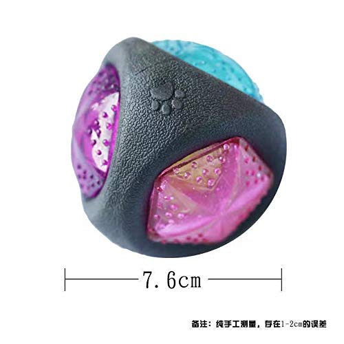 T03/4/5 Glow Squeaker Dog Ball，Bite-Resistant Molar Training Elastic Ball Light (Circle) CIRCLE - PawsPlanet Australia