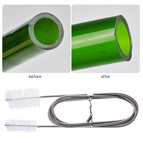 [Australia] - Saim Long Pipe Cleaners Aquarium Tub Flexible Drain Brush Double Ended Hose Pipe Stainless Steel Clean 61inch - black & white 