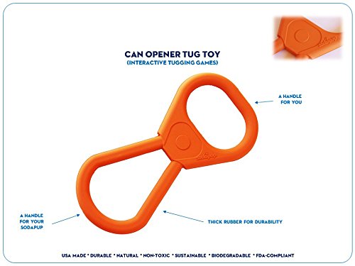 [Australia] - SodaPup - Natural Rubber Pull Tab Tug Toy - Dog Tug Toy - Orange - Made in USA 