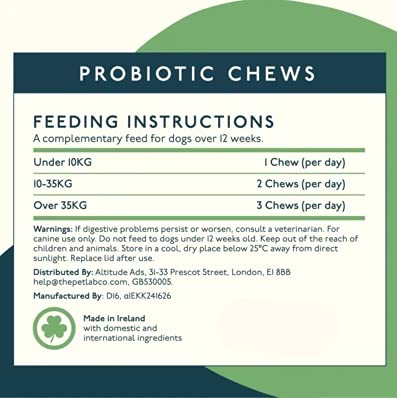 Petlab Co. Dog Probiotic Chew Supplement | Supports Gut Health & Body’s Natural Defences | Probiotics For Dogs – Formulated WIth Inulin, Bacillus subtilis, Kelp & Blueberries - PawsPlanet Australia