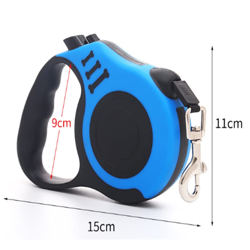 Extendable leash for dogs, roll-out dog leash, retractable dog leash 5m for small & large dogs up to 25kg, robust extendable leash for walking with smart braking system (blue) black - PawsPlanet Australia