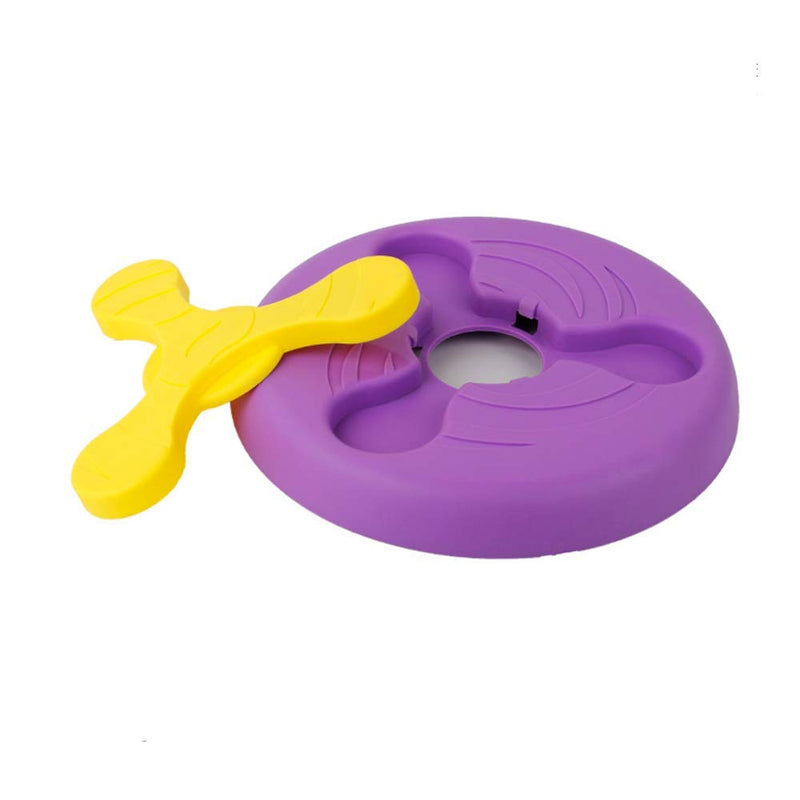 2 in 1 Multifunctional Durable Dog Pet Flying Disc Toy Flying Frisbee Flying Saucer Training Toys Dog Bowl for Outdoor Interactive Fun (Purple) Purple - PawsPlanet Australia