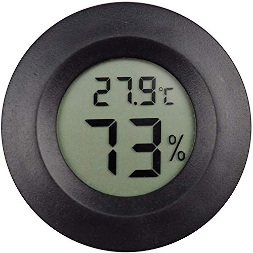Eidyer Reptile Thermometer, Digital Hygrometer Thermometer for Incubators Indoor Reptile Breeding Box Weather Station Greenhouse Basement Gauge Terrarium Hygrometer Lizard Spider Tortoise Tank Round - PawsPlanet Australia