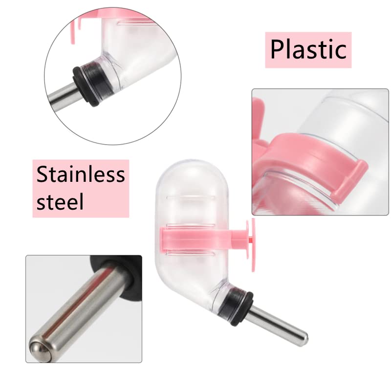 2 Pcs 60ml Hamster Drinking Bottle Hanging Water Dispenser Small Animal Drinking Bottle Suitable for Small Animals Such as Hamster Guinea Pig (Buckle-Pink) Buckle-Pink - PawsPlanet Australia