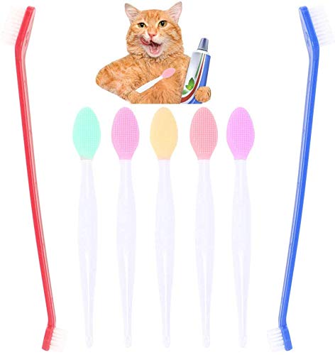 NACTECH 7Pcs Dog Toothbrush Soft Cat Silicone Double-Sided Puppy Tooth Brushing Dog Pet Dental Care Kit - PawsPlanet Australia