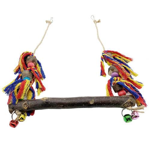 Fiaoen Pet Swing Bird Toy,Chicken Bird Perch Stand Stick,Pet Hammock Toy With Cotton Rope Bell For Rooster Hen Chick,for Large Bird Parrot Hens Macaw Trainning marvelously - PawsPlanet Australia