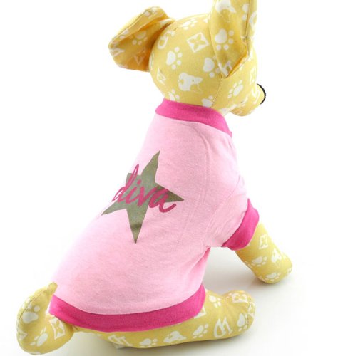 [Australia] - smalllee_lucky_store Diva Star Shirt for Small Dogs Large 