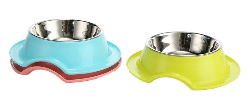 PETS EMPIRE Stainless Steel Bowl Plastic Pet Bowl Candy Color Green Material Non - Toxic Safety Dog Bowl 1 Piece (Green) - PawsPlanet Australia