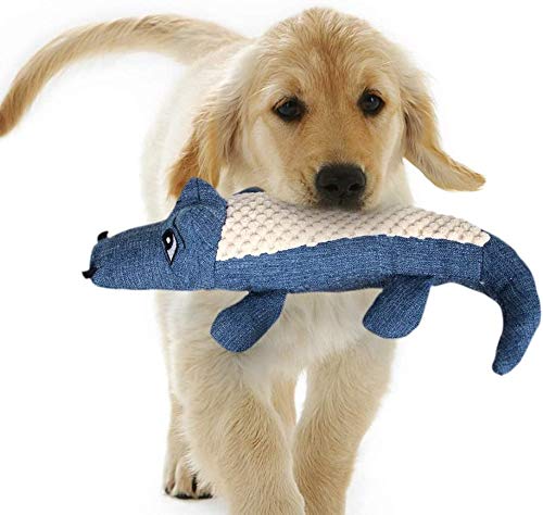 YYOJ SuperX Squeaky Dog Toys,Soft Dog Toys for Teeth Cleaning Funny Crocodile Plush Interactive Training Toys for Puppy Small Medium Dogs - PawsPlanet Australia