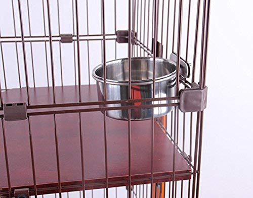 [Australia] - Pet Dog Coop Cups Stainless Steel Feeding Bowl Clamp - Detachable Dog Cat Cage Kennel Hanging Bowl Metal Food Water Feeder Medium 