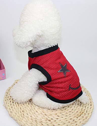 [Australia] - Dog Shirts Pet Shirts Dog T-Shirt Puppy Dog T Shirt Dog Vest Puppy Vest Pet Clothing Puppies Clothes for Small Dogs Doggie Tee Summer Apparel Female Dog Shirt Beach Wear L Red Mesh 