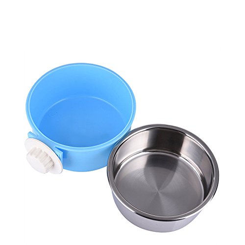 [Australia] - PETLESO Dog Crate Bowl Stainless Steel Bowl Water Feed Bowl for Pet Dog Cat Bird 