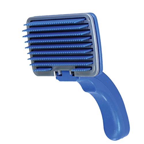 Ossian Self Cleaning Pet Brush – Essential Pet Cat Dog Hair Fur Grooming Slicker Tool for Short Medium Long Coats Debris Wet Dry Knot Tangle Shedding Loose Soft Bristles and Easy Press Comb Button - PawsPlanet Australia