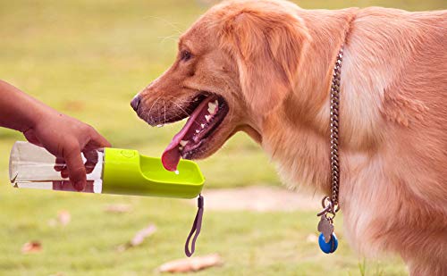 Sofunii Dog Water Bottle for Walking, Portable Pet Travel Water Drink Cup Mug Dish Bowl Dispenser, Made of Food-Grade Material Leak Proof & BPA Free - 15oz Capacity Green - PawsPlanet Australia