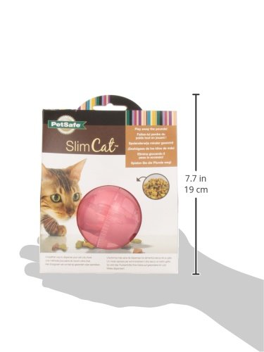 PetSafe SlimCat Food-Dispensing Cat Toy Pink, Treat Toy, Interactive Food Dispenser, Activity Snack Ball for Cats of All Ages - PawsPlanet Australia