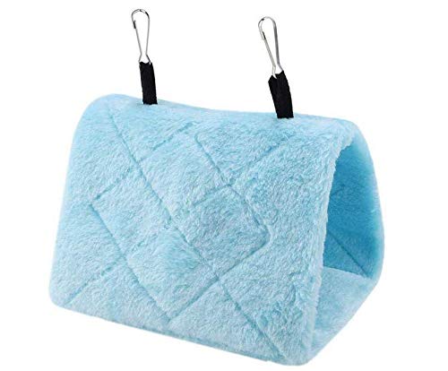 Magnoloran 2 Pack Warm Bird Nest House Bed Hanging Hammock Sleeping Bed Plush Hanging Snuggle Cave Happy Hut for Pet Parrot Parakeet Cockatiel Conure Cockatoo African Grey Macaw(Blue&Grey) Blue and Grey - PawsPlanet Australia