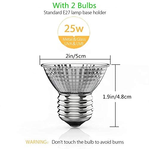 ECOSI Reptile Heating Bulb, 25W UVA UVB Bulbs for Tortoise Heat Lamp Halogen Basking Bulb for Aquarium Reptile Lizards Turtle Snakes- 4 pcs 25.0 Watts - PawsPlanet Australia