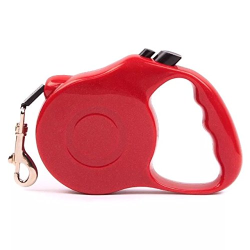 EXTENDED DOG BLEAD Retractable Dog/Puppy/CAT Auto Retract Lead/Leash 5M LONG 20KG (RED) Red - PawsPlanet Australia