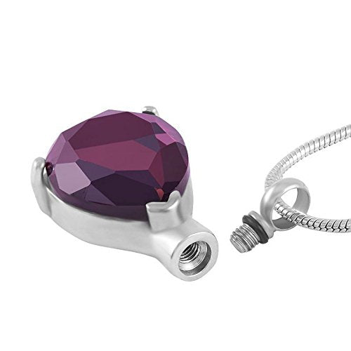 Cherished Urns Purple Drop Memorial Ash Keepsake Cremation Pendant - PawsPlanet Australia