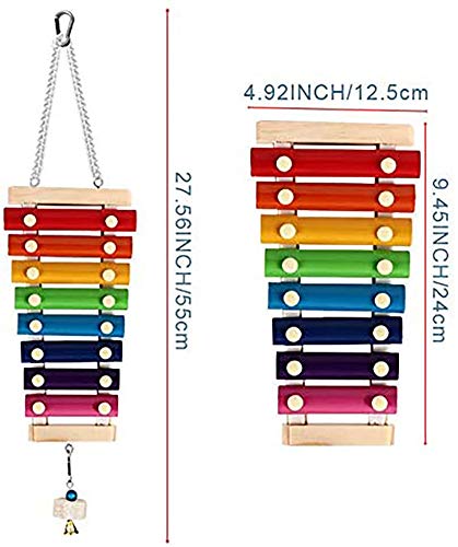Weforu Hanging Chicken Toys, Hens Xylophone Sound Toy Wooden Coop Decoration for Hens Rooster Bird Coop Parrot Macaw Training - PawsPlanet Australia