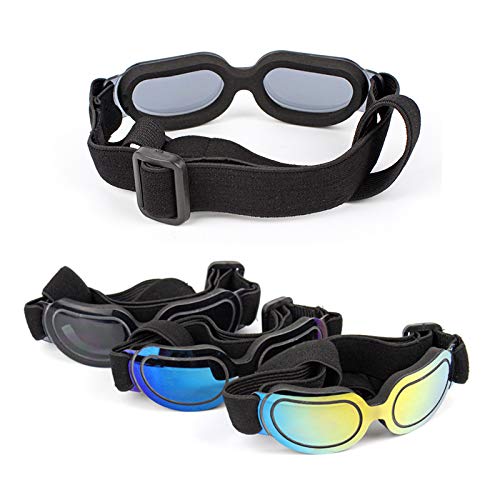 La La Pet Pet Helmet with Dog Goggles Pet Doggie Cap Hat Dog Sunglasses Pet Eye Wear Cat UV Protection Sun Glasses for Puppy Dog Travel Skiing, Helmet Helmet S Black Goggles - PawsPlanet Australia