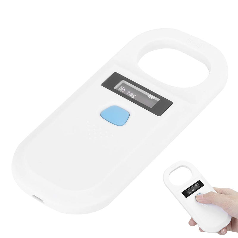 Portable Pet Handheld Microchip Scanner for EMID/FDX-B with LED Display HighBrightness for Dog Cat Pet Tracking(white) white - PawsPlanet Australia