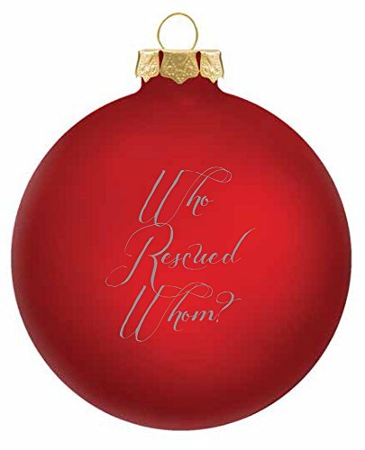 [Australia] - Pampered Pets Glass Ornament, 3-1/4-Inch, Who Rescued Whom?, Red 