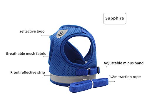MYKOMI Comfort Step-in Cat Harness and Leash Set for Puppies Cats Kitty Escape Proof Pet Vest Harnesses for Small Animals Rabbit/Mouse/Cats (Small, Black) - PawsPlanet Australia