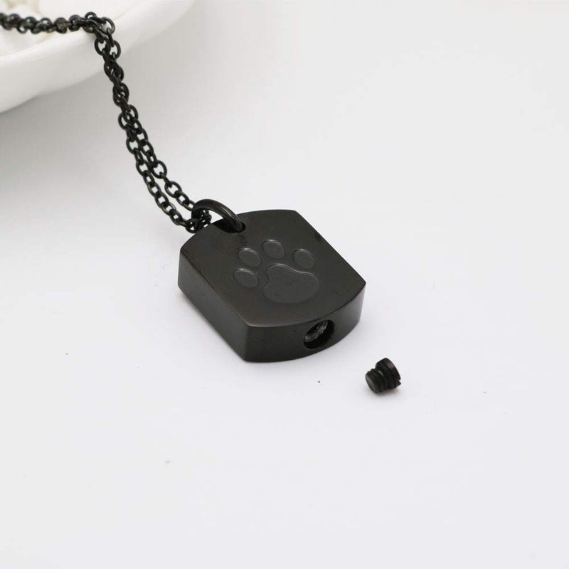 [Australia] - Cremation Jewelry for Ashes Dog Cat Paw Memorial Urn Necklace Pendant Locket for Pet Ash Keepsake Jewellery Black 