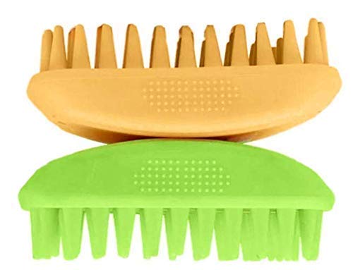 EGI Pet Silicone Shampoo Brush for Long & Short Hair, Anti-Skid Rubber Dog Cat Pet Mouse Grooming Shower Bath Brush Massage Comb Medium Large Pets Dogs Cats green - PawsPlanet Australia