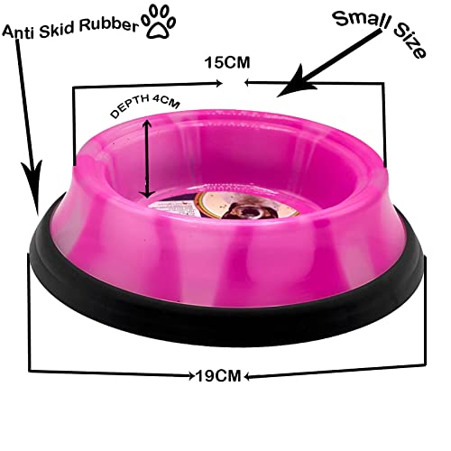 Cat & Dog Neon Anti Skid Dog Bowl Pet Food and Water Non Slip Anti Skid Stackable Pet Puppy Kitten Dishes 3 Sizes S-M-L (SMALL 8OZ, BLUE) SMALL 8OZ - PawsPlanet Australia