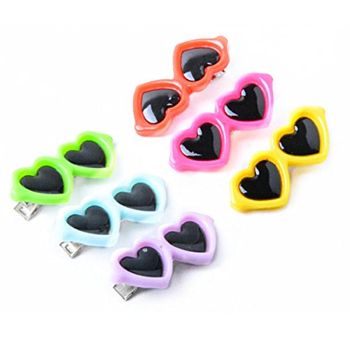 Carykon 20Pcs Dog Hair Clips Heart Sunglass Pet Hair Bows Alligator Hairpins Small Animal Hair Barrettes Pet Hair Accessories, Multicolor - PawsPlanet Australia