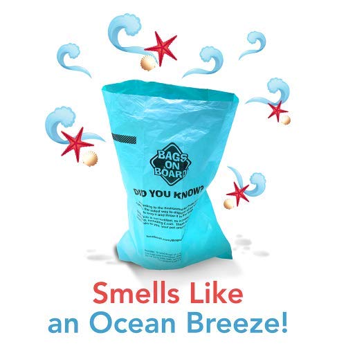 Bags on Board Strong, Leak Proof Dog Poop Pick-up Bags - Ocean Breeze scent (140 Bags) - PawsPlanet Australia