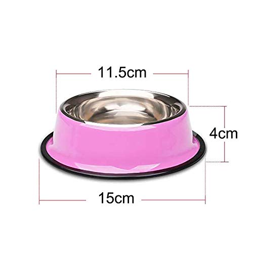2 Pieces Cat Bowl Stainless Steel Non-Slip and Leak-Proof Cat Food Bowl,Feeding Bowls For Cats， Cat Water Bowl, Multifunctional Pet Food Bowl, Color Food Grade Travel Stainless Steel Food Bowl Cat（S) Pink/Blue - PawsPlanet Australia