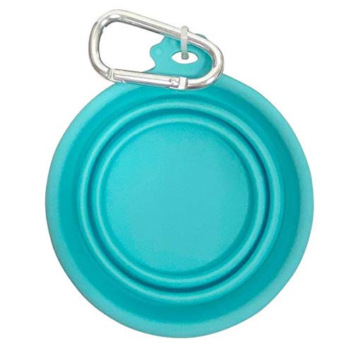 FFDPET Silicone Collapsible Travel Bowl for Dogs & Cats, Small, Teal - PawsPlanet Australia