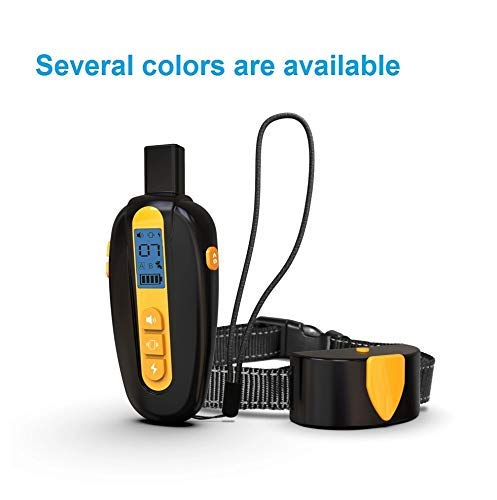 [Australia] - ANTEDEA Dog Prong Training Collar - Rechargeable & Waterproof Dog Shock Collar with Remote - Dogs Electric Shock Collars with Three Modes - Suitable for Small, Medium and Large Dogs Yellow 1 Dog 