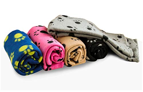 Z-Chen 5 Pack Dog Cat Pet Soft Fleece Blankets 23.6in X 27.6in - PawsPlanet Australia