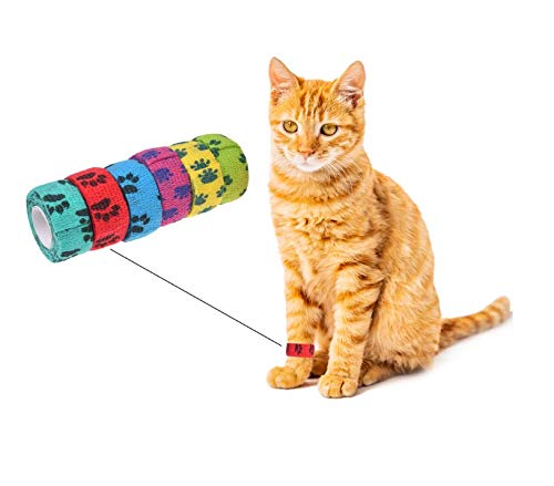 Kare & Kind Self-Adhesive Bandage - Injury Wrap Tape for Pets - Dog, Cats, Horses - 7 Multi-Color Rolls - Muscle and Joint Support - Elastic, Does not Stick to Animal Fur or Coat - PawsPlanet Australia