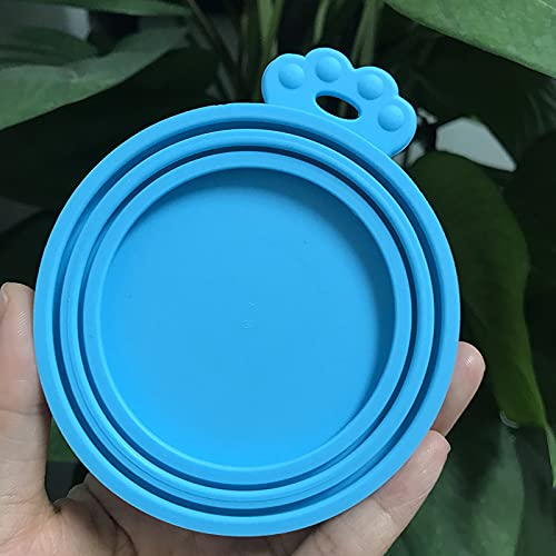 SHENQIDZ 3 Pack Pet Food Can Covers Lids Universal BPA Free & Dishwasher Safe/Silicone Dog&Cat Food Can Lid Covers (green+blue+orange) green+blue+orange - PawsPlanet Australia