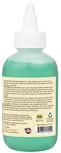 Overby Farm Ear Wash Liquid for Cats and Dogs, 118 ml - PawsPlanet Australia