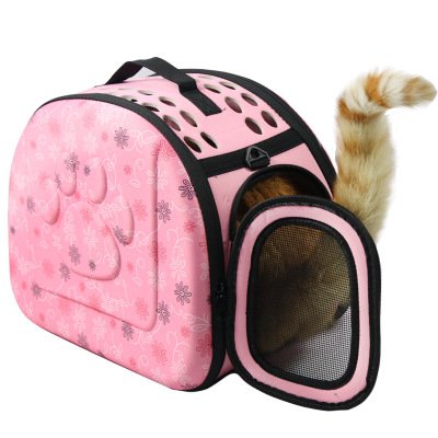 [Australia] - Foldable Pet Dog Cat Carrier Cage Collapsible Travel Kennel - Portable Pet Carrier Outdoor Shoulder Bag for Puppy Kitty Small Medium Animal Bunny Ferrets Transport Carry Pink 