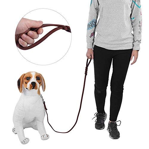 Leather Dog Leash, Heavy Duty Braided Pet Walking Trainning Leads Rope for Medium and Large Dogs(1.6m) 1.6m - PawsPlanet Australia