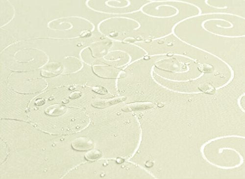 EcoSol Designs Microfiber Damask Tablecloth, Wrinkle-Free & Stain Resistant (60x120, Ivory/Cream) Swirls 60x120 Ivory Swirls - PawsPlanet Australia