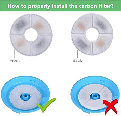 ITidyHome Pet Water Fountain Replacement Filter Premium Cotton Activated Carbon for 81oz/2.4L Automatic Pet Fountain Cat Water Fountain Dog Water Dispenser 8 PACK - PawsPlanet Australia