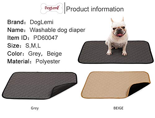 RC GearPro Washable Dog Pee Pads, Washable, Reusable, Pet Training Pads. Waterproof, Leak-Proof and Absorbent. Whelping, Incontinence, Travel, Bed Wetting, Mattress Protector (L, Grey) L - PawsPlanet Australia